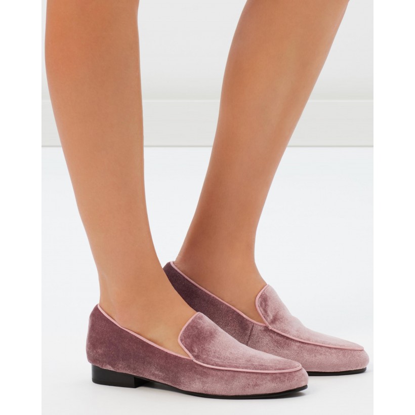 Quince Loafers Dusty Rose Velvet by Sol Sana