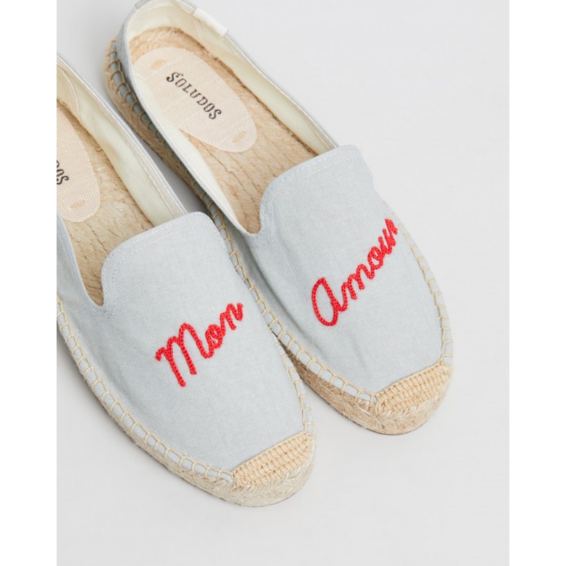 Mon Amour Smoking Slippers Chambray by Soludos