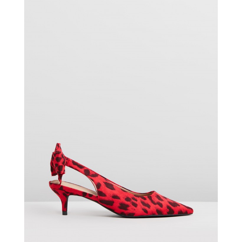 Holly Heels Red Leopard Microsuede by Spurr