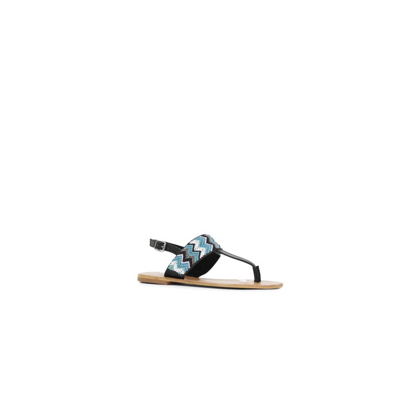 Tahni - Black/Turquoise by Siren Shoes