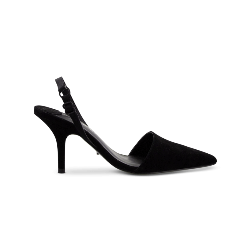 Elly Black Kid Suede Heels by Tony Bianco Shoes