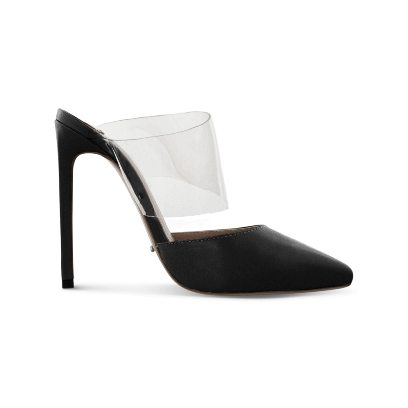 Fayme Black Como/Clear Vynalite Heels by Tony Bianco Shoes