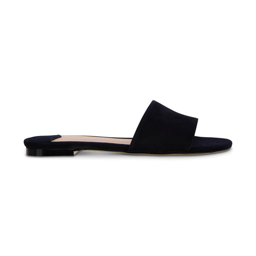 Navy Kid Suede - Harvey Navy Kid Suede Flats by Tony Bianco Shoes