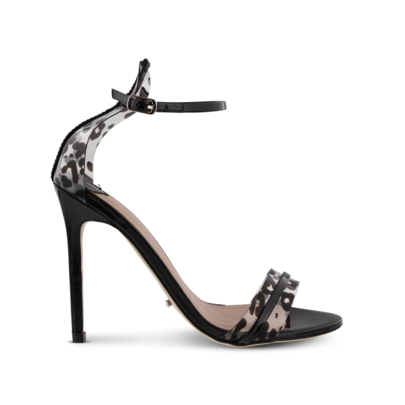 Kosumi Black Patent/Leopard Vynalite Heels by Tony Bianco Shoes