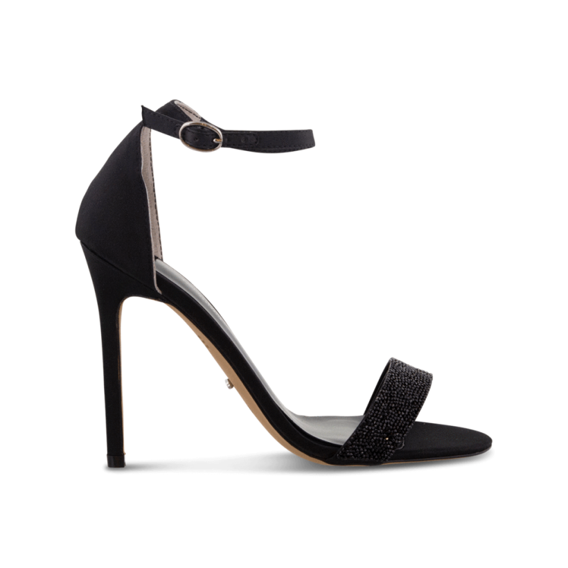 Kristan Black Luxe Satin Heels by Tony Bianco Shoes