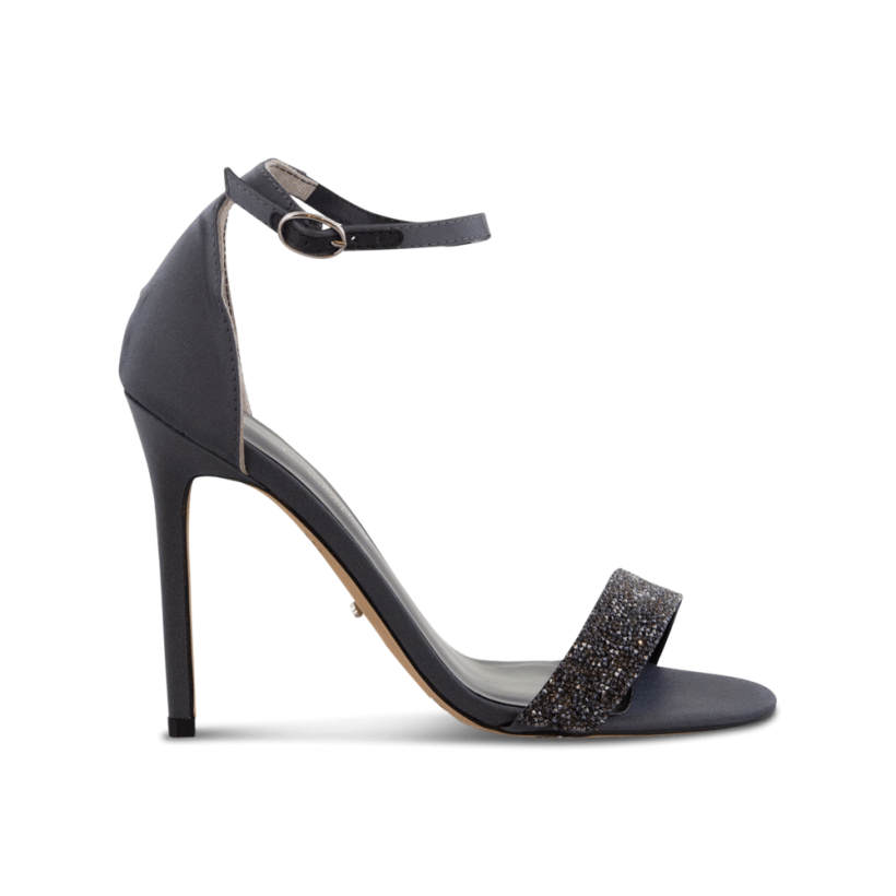 Kristan Gunmetal Luxe Satin Heels by Tony Bianco Shoes