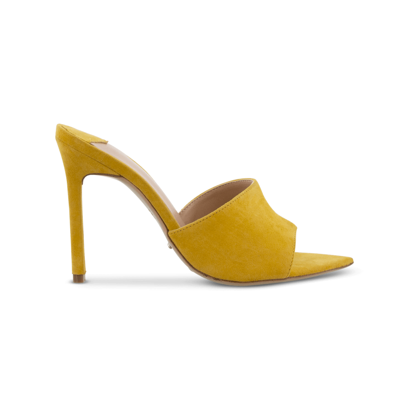 Yellow Kid Suede - Marley Yellow Kid Suede Heels by Tony Bianco Shoes