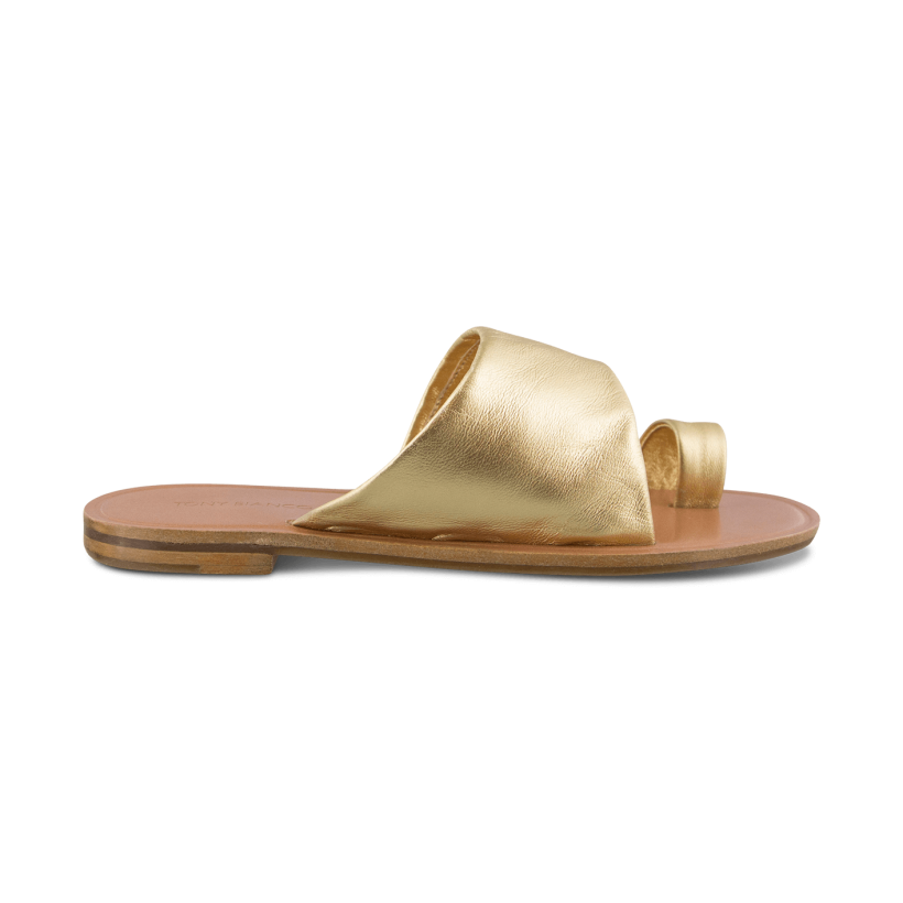Gold Nappa Metallic - Nero Gold Nappa Metallic Flats by Tony Bianco Shoes