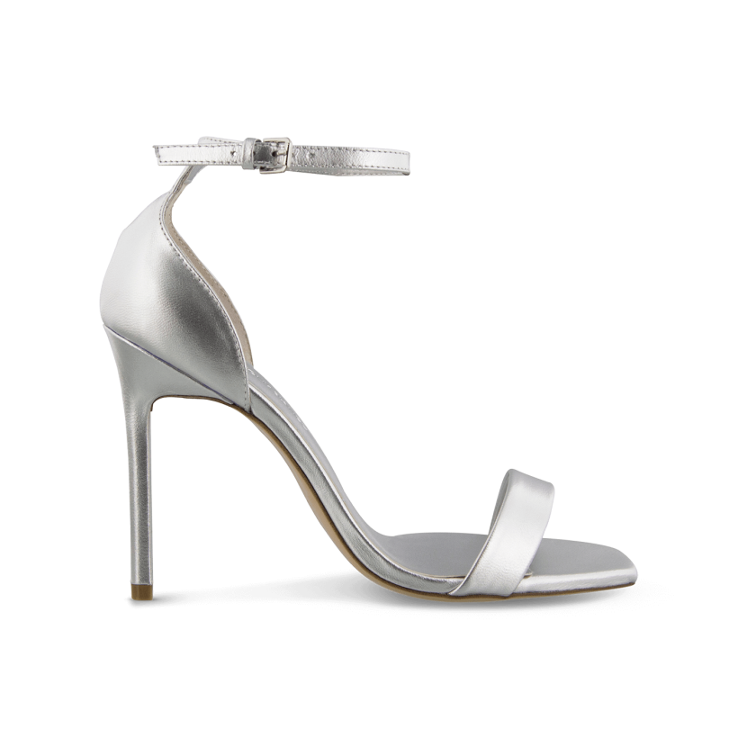 matt silver heels