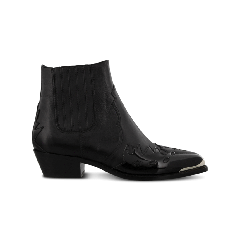 Whistler Black Luxe/Black Patent Ankle Boots by Tony Bianco Shoes