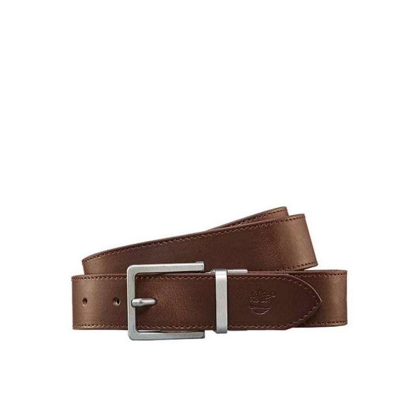 COGNAC - MEN'S REVERSIBLE LEATHER CANVAS BELT Accessories Shoes by Timberland
