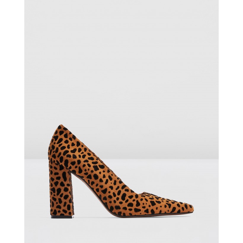 Geena Block Court Shoes Leopard by Topshop
