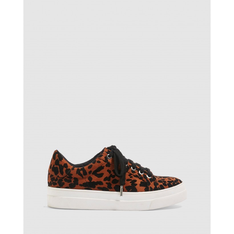 Candy Lace-Up Trainers Leopard by Topshop