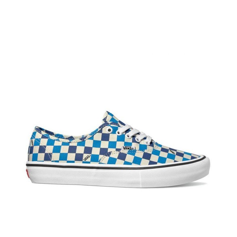 (Checkerboard) Classic White/Indigo Bunting - Authentic Pro Sale Shoes by Vans