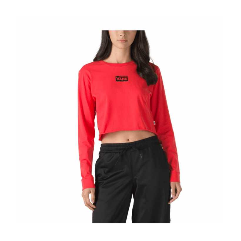 Poppy Red - Avenue Long Sleeve Red Crop Sale Shoes by Vans