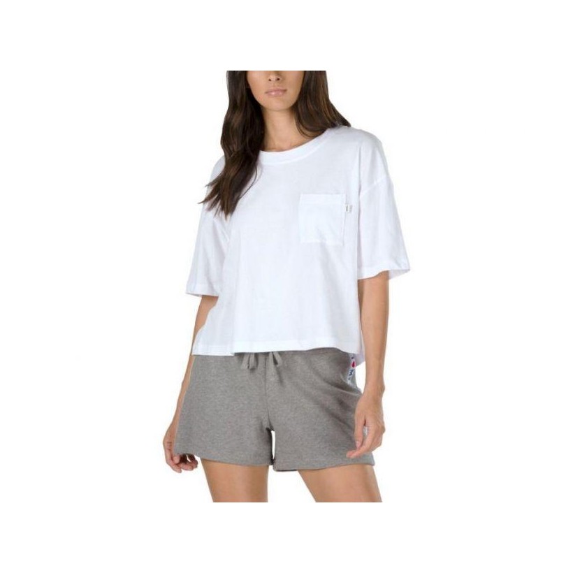 White - Brush Off White Short Sleeve Top Sale Shoes by Vans