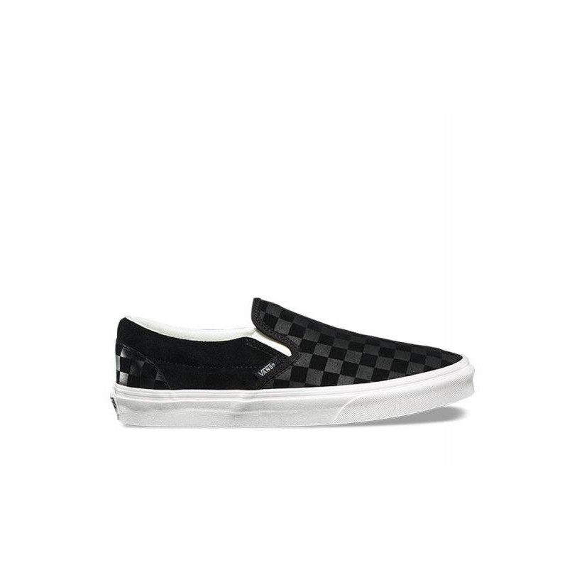 Checker Emboss Slip-On - (Checker Emboss) Black/Marshmallow Unisex-Casual Shoes by Vans