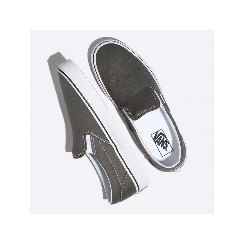 Charcoal White - Classic Slip On Sale Shoes by Vans
