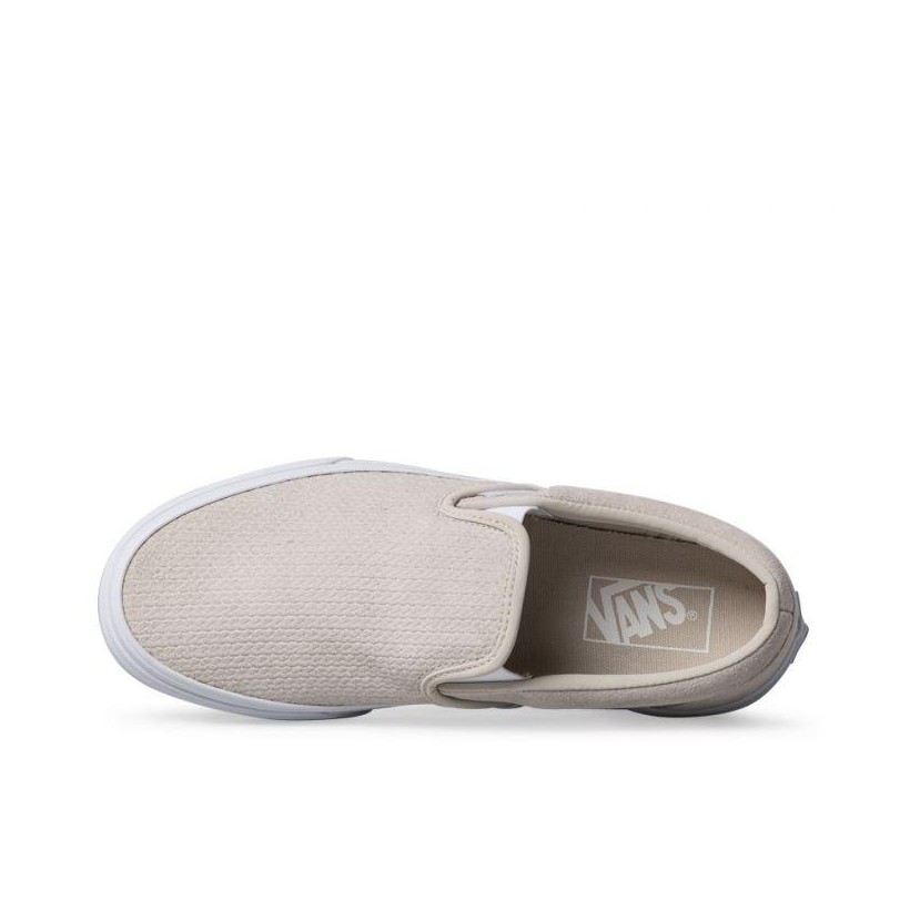 (Suede) Desert Taupe/Emboss - Classic Slip-On Sale Shoes by Vans