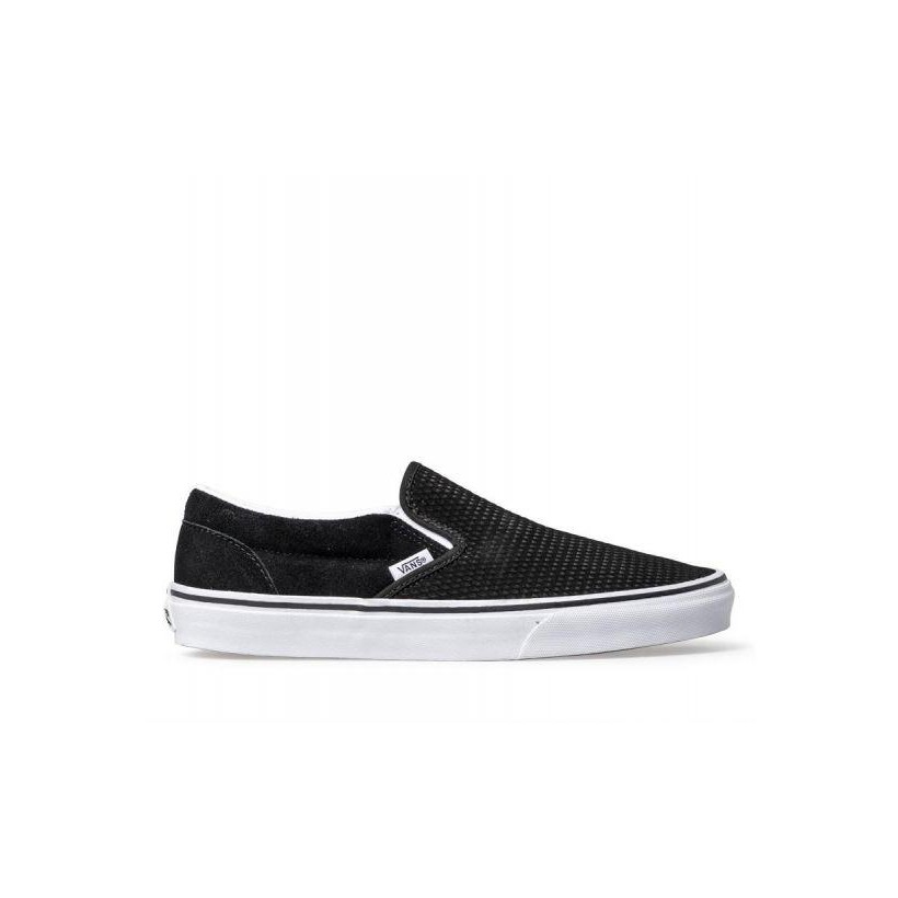 (Embossed Suede) Black/True White - Classic Slip-On Embossed Suede Sale Shoes by Vans
