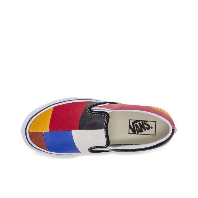 (Patchwork) Multi/True White - Classic Slip-On Patchwork Sale Shoes by Vans