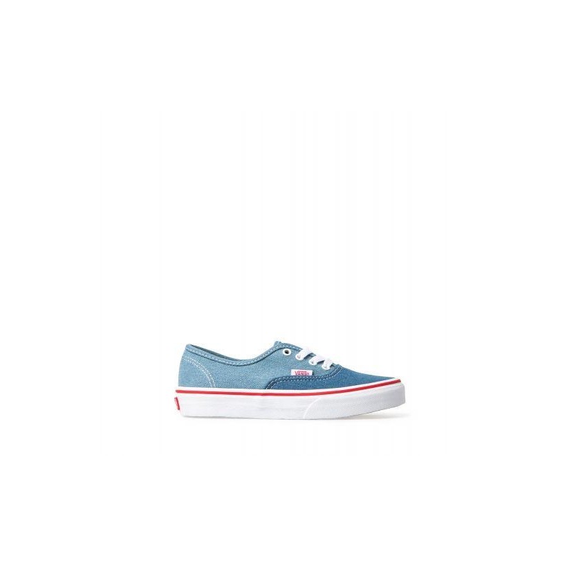 (Denim 2-Tone) Blue/True White - Kids Authentic Sale Shoes by Vans