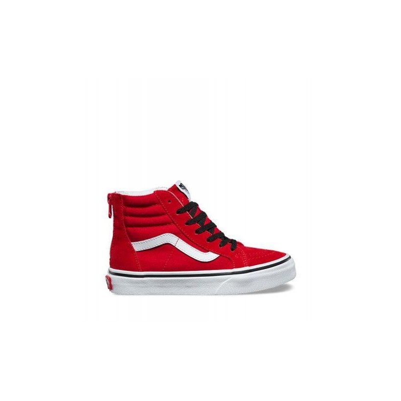 (Pop) Racing Red/Black - Kids Sk8-Hi Zip Pop Sale Shoes by Vans