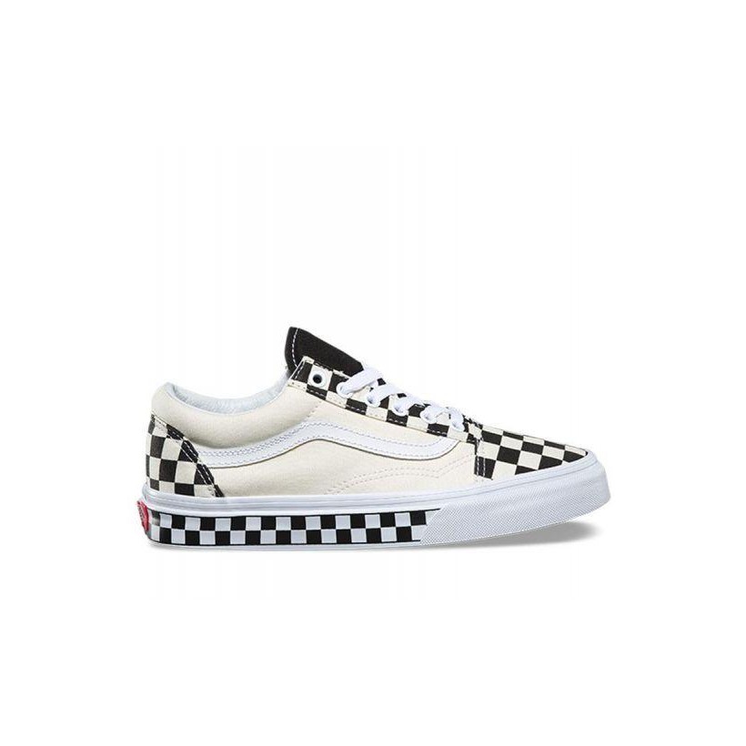 (Checker Sidewall) Black/True White - Old Skool Checker Sidewall Sale Shoes by Vans