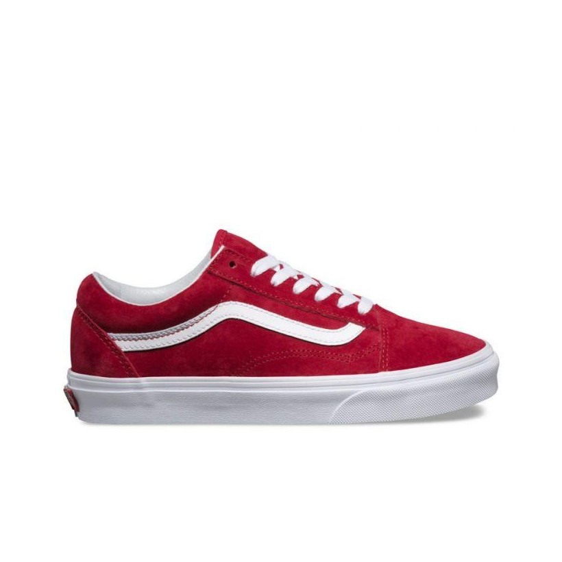 (Pig Suede) Scooter/True White - Old Skool Suede Scooter Red/White Sale Shoes by Vans