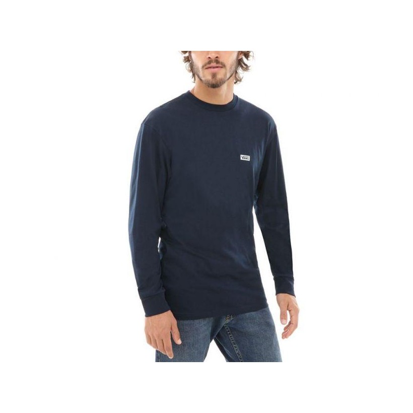 Navy - Retro Tall Type Navy Long Sleeve Tee Sale Shoes by Vans