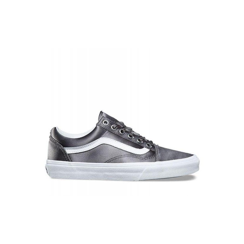 (Satin Lux) Gray/True White - Satin Lux Old Skool Sale Shoes by Vans