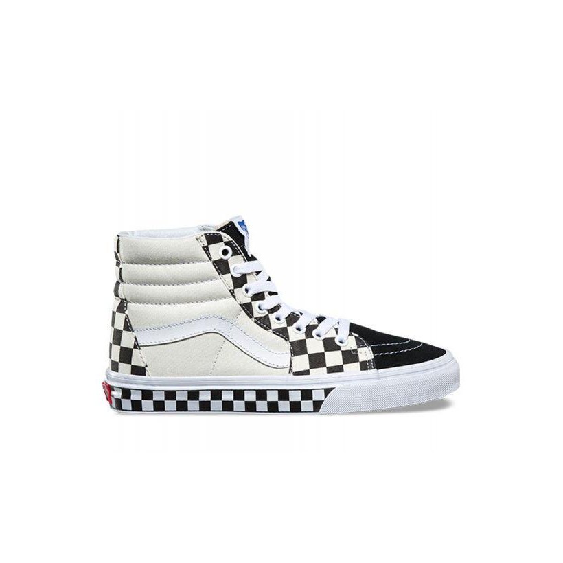 (Checker Sidewall) Black/True White - SK8-HI Checker Sidewall Sale Shoes by Vans