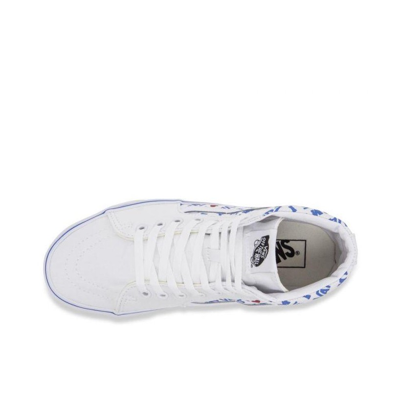 (I Heart Vans) True White/True White - Sk8-Hi I Heart Vans Black/True White Sale Shoes by Vans