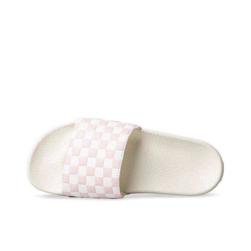 (Checkerboard) Pearl/Marshmallow - Slide On Sale Shoes by Vans