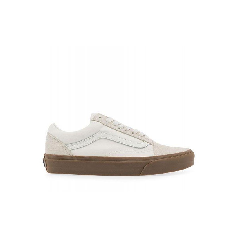 (Suede/Canvas) White/Gum - Suede Canvas Old Skool Sale Shoes by Vans