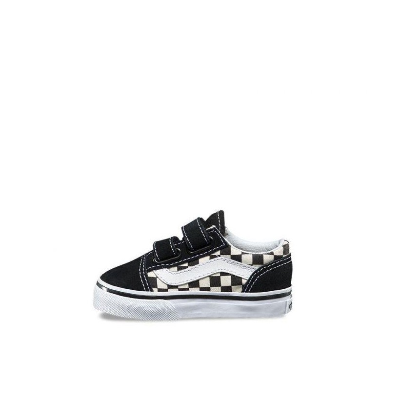 (Primary Check) Black/White - TODDLER OLD SKOOL VELCRO PRIMARY CHECK BLACK Sale Shoes by Vans