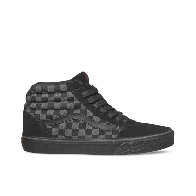 (Checkerboard) Black/Gray - Ward Hi Checkerboard Black/Grey Sale Shoes by Vans