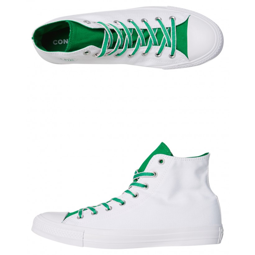 Chuck Taylor All Star Court Prep Hi Shoe White Green By CONVERSE