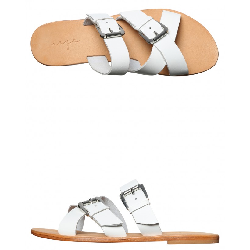 Womens Belle Slide White Leather By URGE