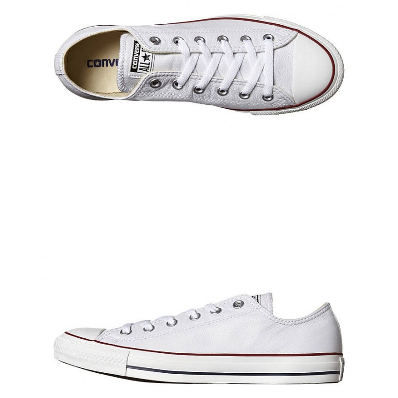 Mens Chuck Taylor All Star Leather Shoe White By CONVERSE