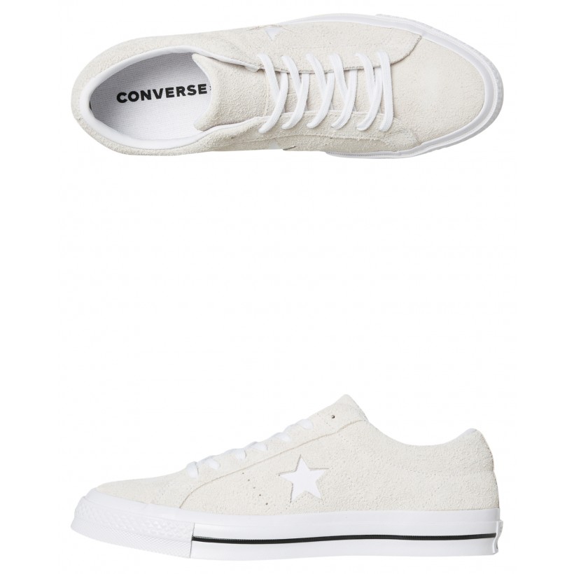 Womens One Star Suede Shoe White White By CONVERSE