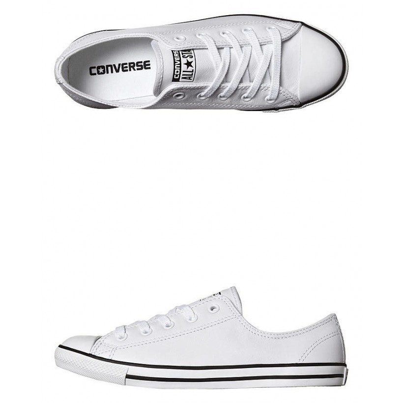 Chuck Taylor Womens All Star Dainty Leather Shoe White By CONVERSE