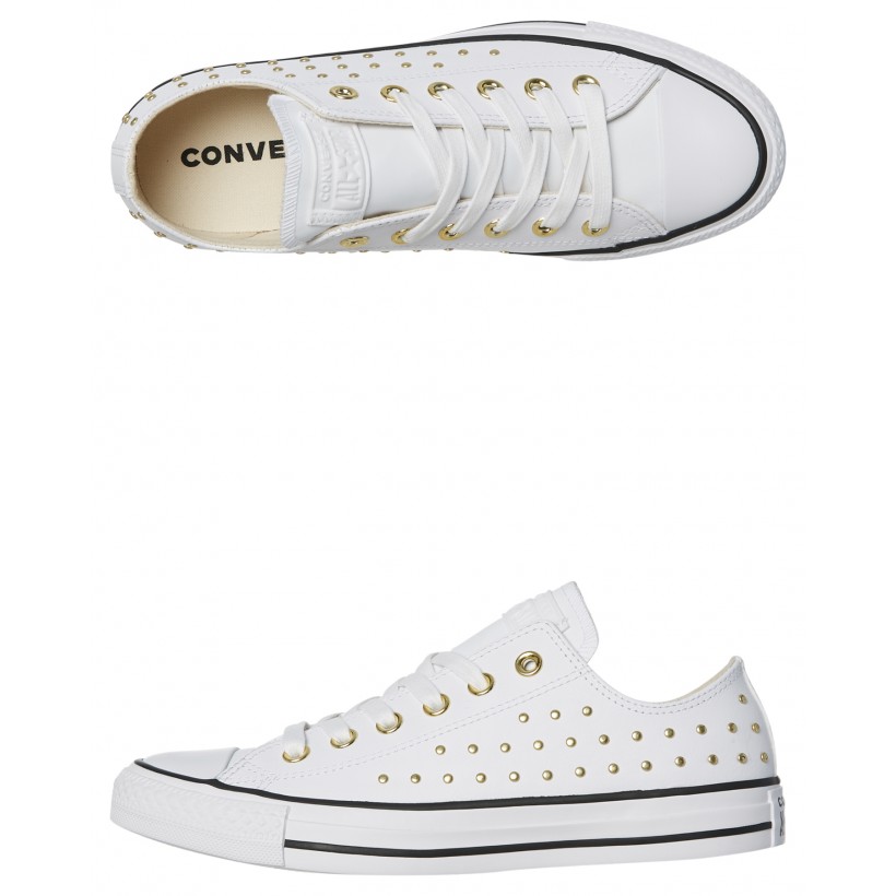 Chuck Taylor All Star Leather Stud Shoe White By CONVERSE