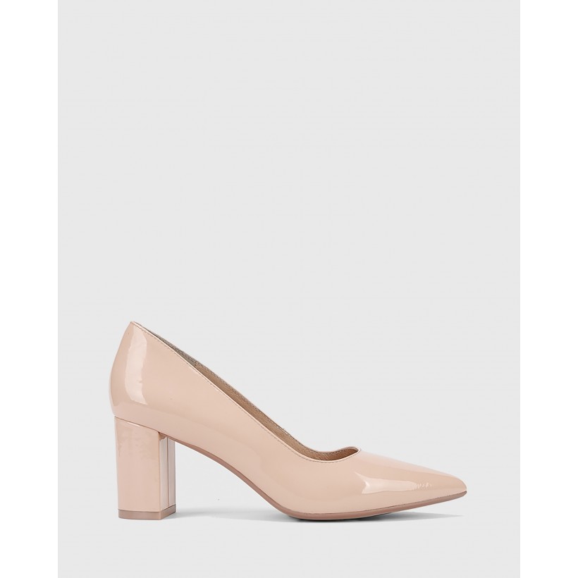 Dalena Pointed Toe Block Heels Pink by Wittner