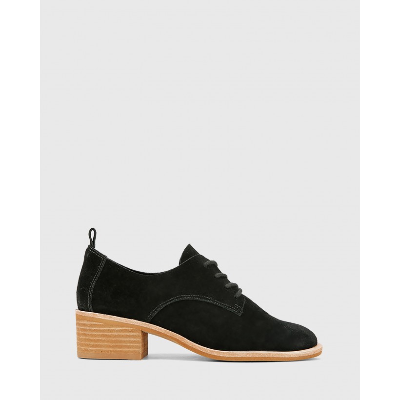 Fernanda Suede Lace Up Brogues Black by Wittner