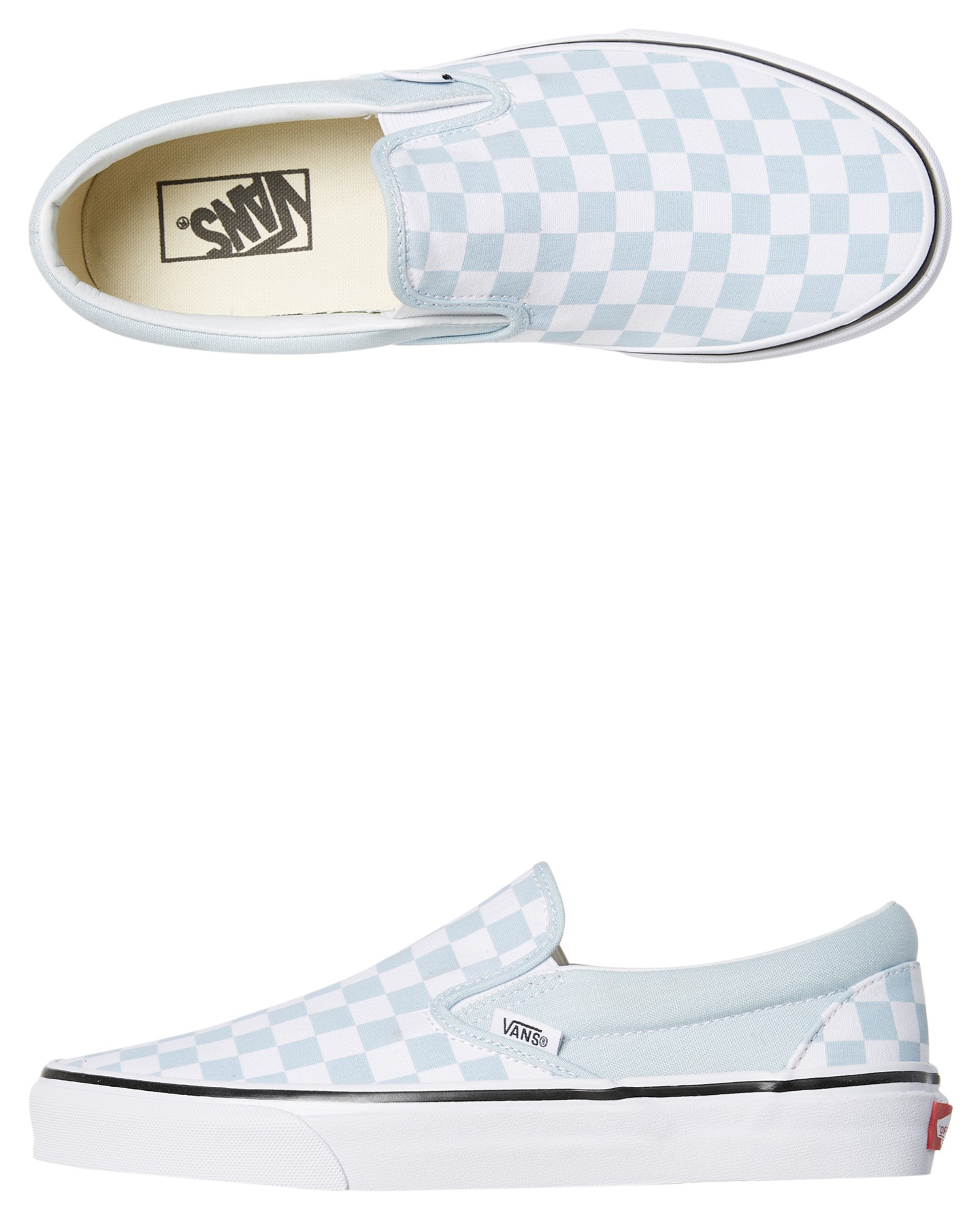 Baby Coloured Womens Classic Slip On Shoe Baby Blue By VANS | ShoeSales