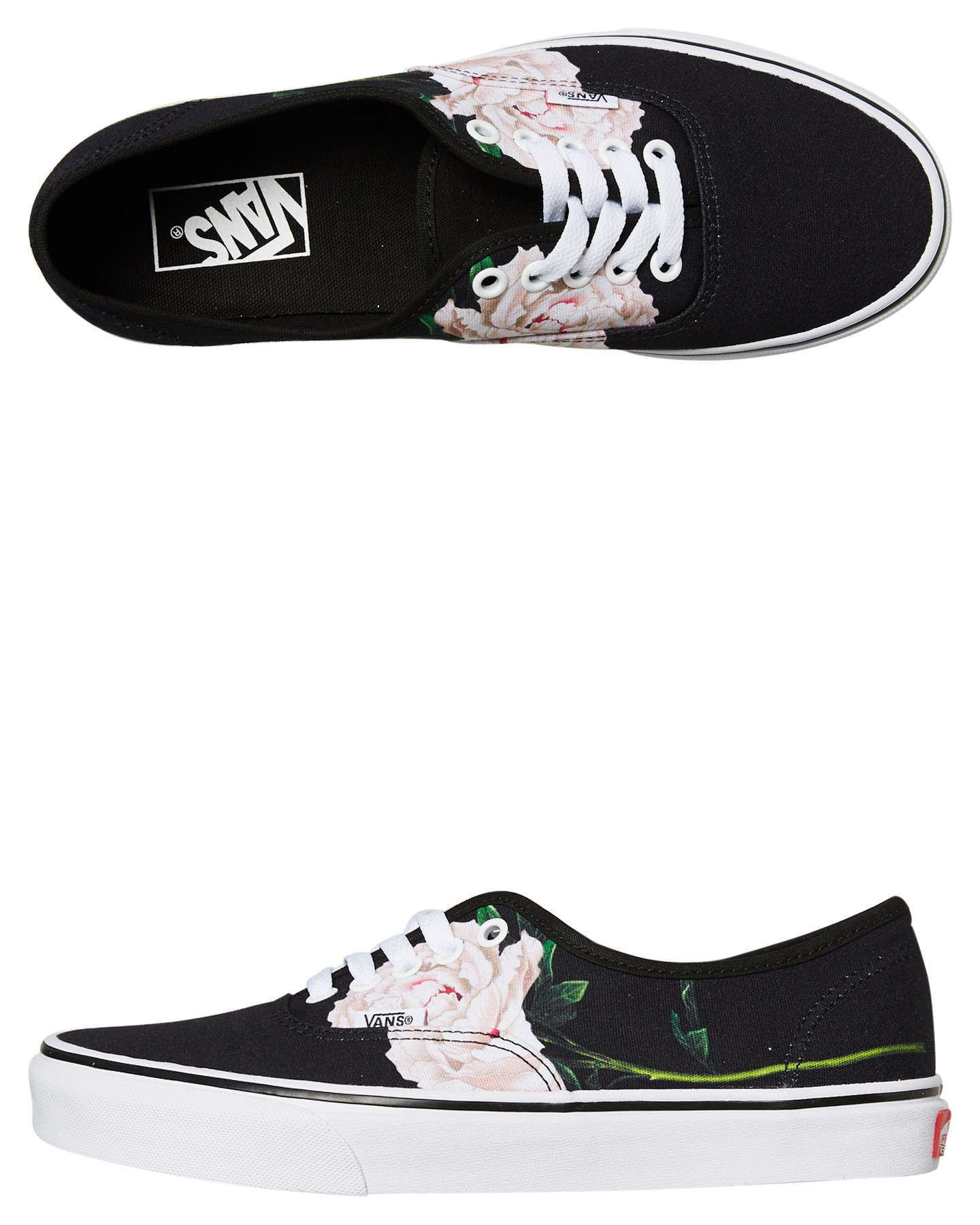 womens black floral vans