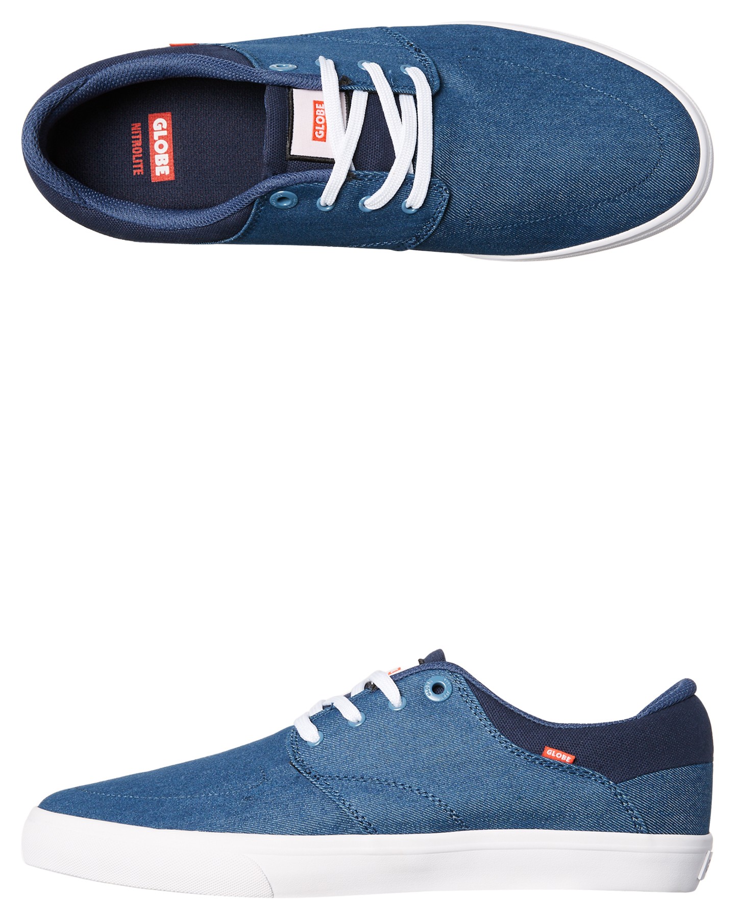 Blue Twill Coloured Chase Suede Shoe Blue Twill By GLOBE ShoeSales