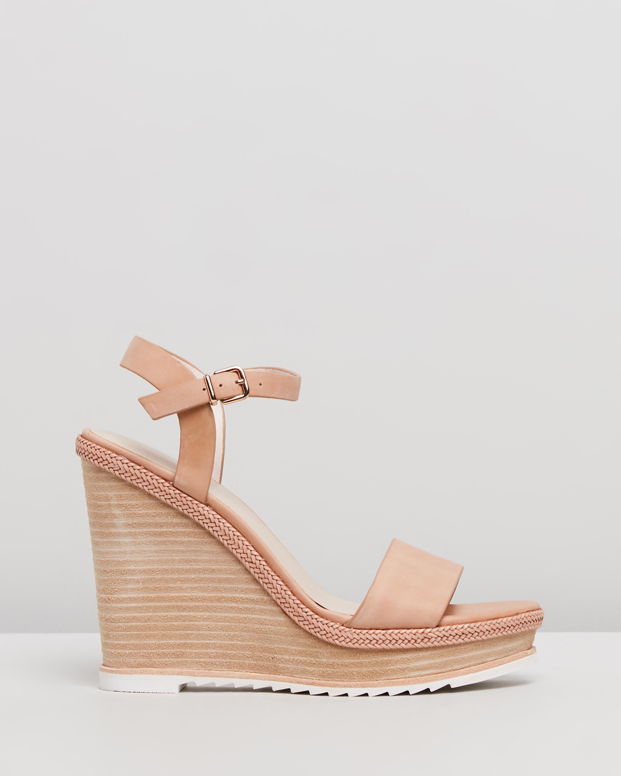 Adele Wedge Sandals Natural Leather by Jo Mercer | ShoeSales
