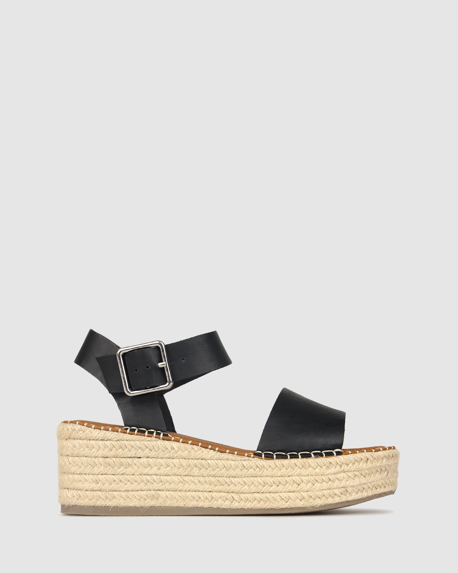 Bali Rope Flatform Sandals Black by Betts | ShoeSales